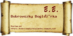 Bobrovszky Boglárka névjegykártya